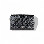 Load image into Gallery viewer, Chanel Clutch with Chain Flap Patent Quilted Black SHW
