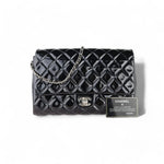 Load image into Gallery viewer, Chanel Clutch with Chain Flap Patent Quilted Black SHW
