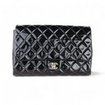 Load image into Gallery viewer, Chanel Clutch with Chain Flap Patent Quilted Black SHW
