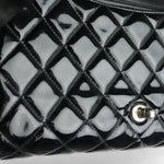 Load image into Gallery viewer, Chanel Clutch with Chain Flap Patent Quilted Black SHW
