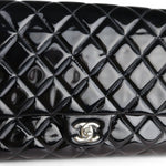 Load image into Gallery viewer, Chanel Clutch with Chain Flap Patent Quilted Black SHW
