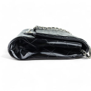 Chanel Clutch with Chain Flap Patent Quilted Black SHW