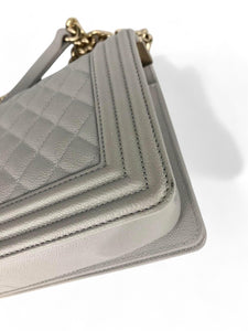 Chanel Leboy Old Medium Taupe-Grey Caviar / Grained Calfskin, Gold-tone Hardware