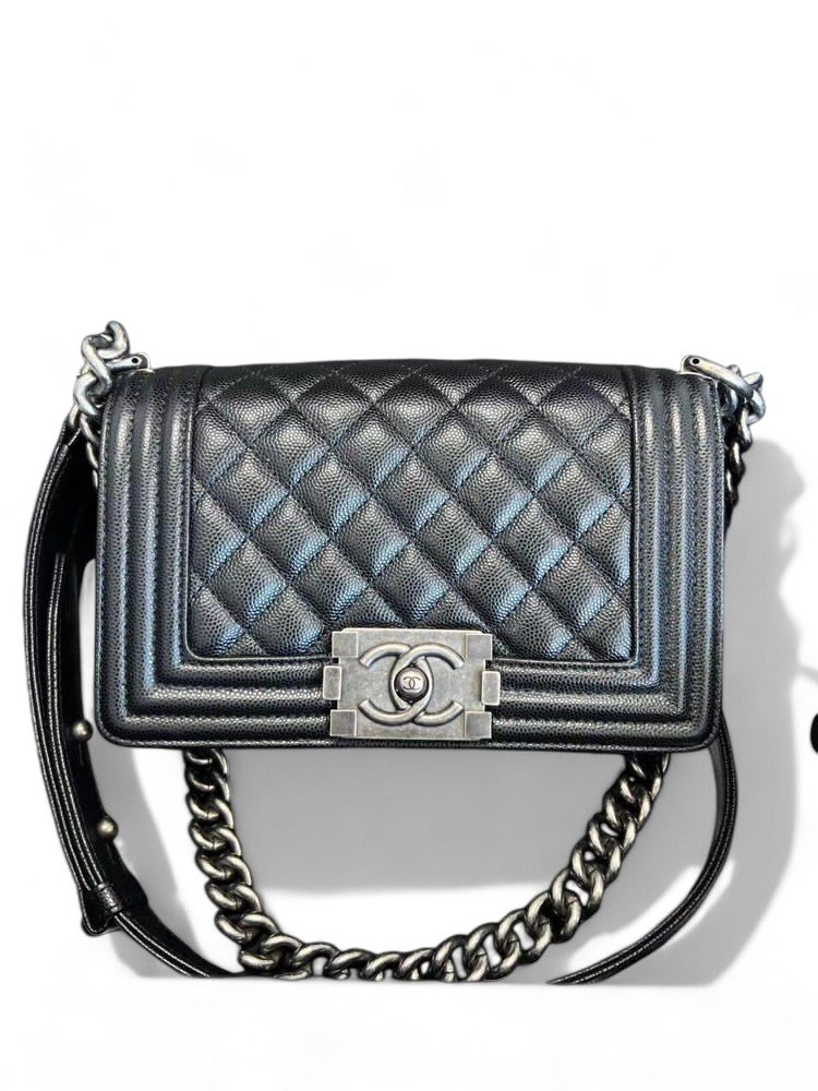 Chanel Leboy Small Quilted Black Caviar / Grained Calfskin, Ruthenium Hardware