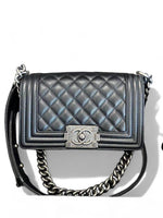 Load image into Gallery viewer, Chanel Leboy Small Quilted Black Caviar / Grained Calfskin, Ruthenium Hardware
