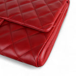 Load image into Gallery viewer, Chanel Clutch Jumbo with Chain Diamond Quilter Red Lambskin Silver-tone Hardware
