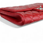 Load image into Gallery viewer, Chanel Clutch Jumbo with Chain Diamond Quilter Red Lambskin Silver-tone Hardware
