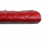 Load image into Gallery viewer, Chanel Clutch Jumbo with Chain Diamond Quilted Red Lambskin Silver-tone Hardware
