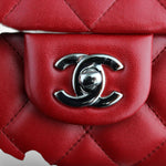 Load image into Gallery viewer, Chanel Clutch Jumbo with Chain Diamond Quilted Red Lambskin Silver-tone Hardware
