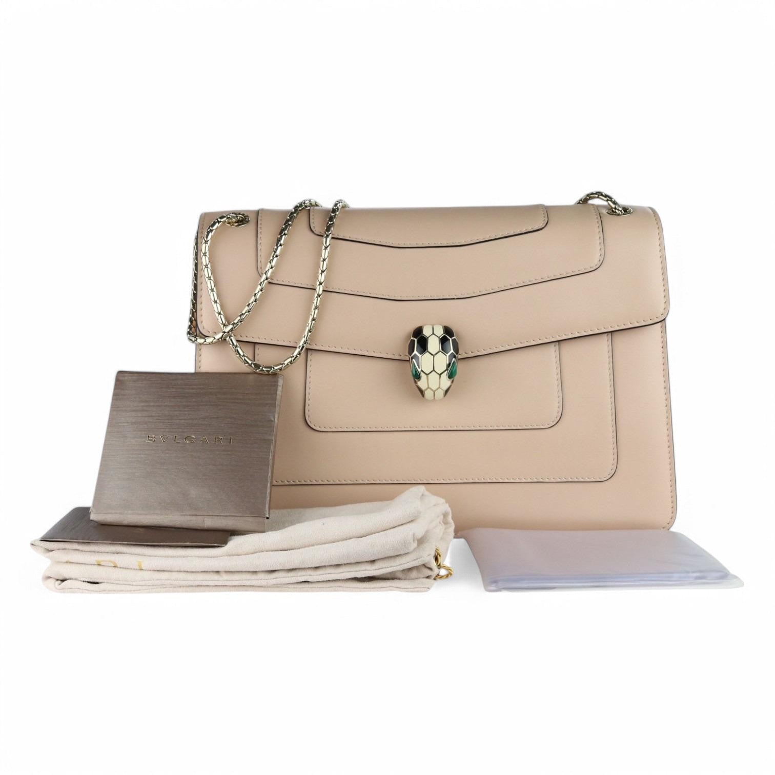 Bulgari Serpenti Forever Crossbody Calfskin White Agate GHW