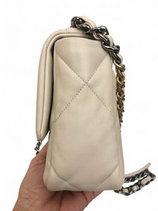 Chanel 19 Small Beige Lambskin, Mixed Hardware