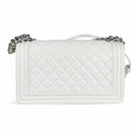 将图片加载到图库查看器，Chanel Leboy Old Medium White Diamond Quilted Calfskin, Enamel and Silver-tone Hardware
