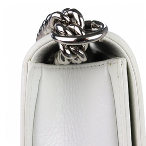 Chanel Leboy Old Medium White Diamond Quilted Calfskin, Enamel and Silver-tone Hardware