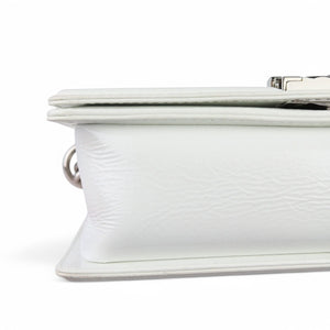 Chanel Leboy Old Medium White Diamond Quilted Calfskin, Enamel and Silver-tone Hardware