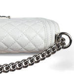 将图片加载到图库查看器，Chanel Leboy Old Medium White Diamond Quilted Calfskin, Enamel and Silver-tone Hardware
