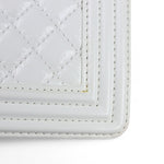 将图片加载到图库查看器，Chanel Leboy Old Medium White Diamond Quilted Calfskin, Enamel and Silver-tone Hardware
