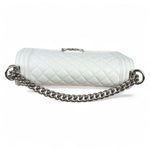 将图片加载到图库查看器，Chanel Leboy Old Medium White Diamond Quilted Calfskin, Enamel and Silver-tone Hardware
