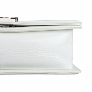 Chanel Leboy Old Medium White Diamond Quilted Calfskin, Enamel and Silver-tone Hardware