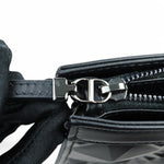 Charger l&#39;image dans la galerie, Christian Dior Caro Zipped Pouch with Chain; Black Macrocannage Calfskin with Diamond Motif
