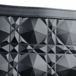 将图片加载到图库查看器，Christian Dior Caro Zipped Pouch with Chain; Black Macrocannage Calfskin with Diamond Motif
