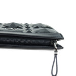 将图片加载到图库查看器，Christian Dior Caro Zipped Pouch with Chain; Black Macrocannage Calfskin with Diamond Motif
