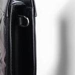 将图片加载到图库查看器，Christian Dior Caro Zipped Pouch with Chain; Black Macrocannage Calfskin with Diamond Motif
