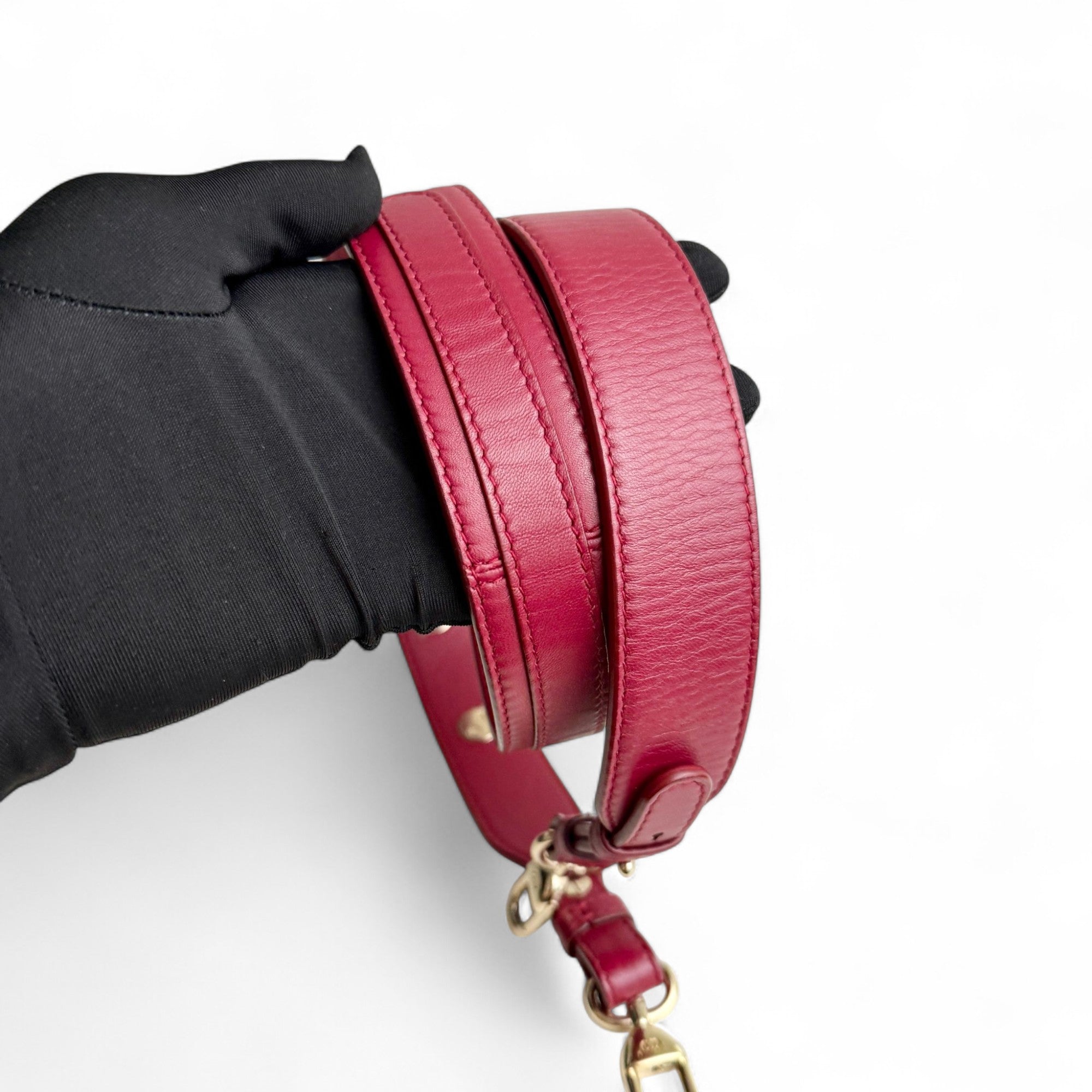 Christian Dior My Lady Dior Lucky Badges Small Dark Red Lambskin Gold-tone Hardware