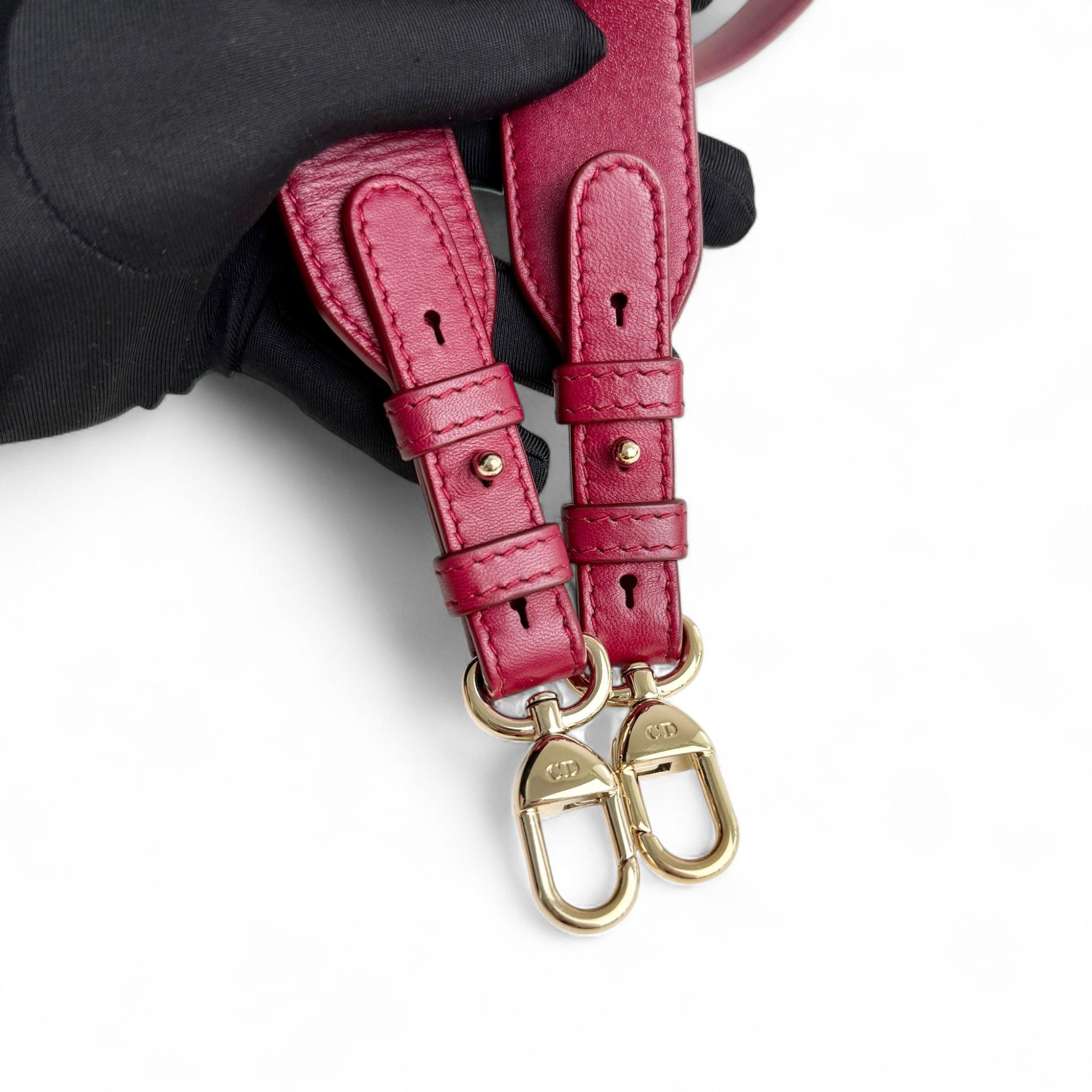 Christian Dior My Lady Dior Lucky Badges Small Dark Red Lambskin Gold-tone Hardware