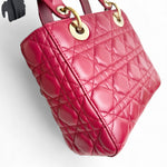 将图片加载到图库查看器，Christian Dior My Lady Dior Lucky Badges Small Dark Red Lambskin Gold-tone Hardware
