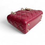 将图片加载到图库查看器，Christian Dior My Lady Dior Lucky Badges Small Dark Red Lambskin Gold-tone Hardware
