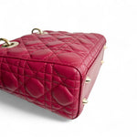 将图片加载到图库查看器，Christian Dior My Lady Dior Lucky Badges Small Dark Red Lambskin Gold-tone Hardware
