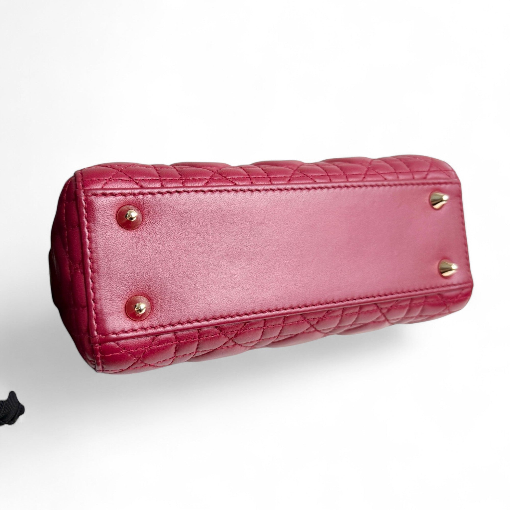 Christian Dior My Lady Dior Lucky Badges Small Dark Red Lambskin Gold-tone Hardware