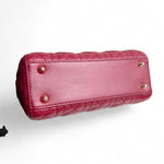 将图片加载到图库查看器，Christian Dior My Lady Dior Lucky Badges Small Dark Red Lambskin Gold-tone Hardware
