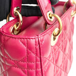 将图片加载到图库查看器，Christian Dior My Lady Dior Lucky Badges Small Dark Red Lambskin Gold-tone Hardware
