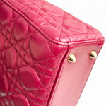 将图片加载到图库查看器，Christian Dior My Lady Dior Lucky Badges Small Dark Red Lambskin Gold-tone Hardware
