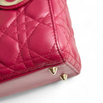 将图片加载到图库查看器，Christian Dior My Lady Dior Lucky Badges Small Dark Red Lambskin Gold-tone Hardware
