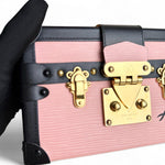 将图片加载到图库查看器，LV Petite Malle Pink Epi and Noir Leather, Gold-tone Hardware
