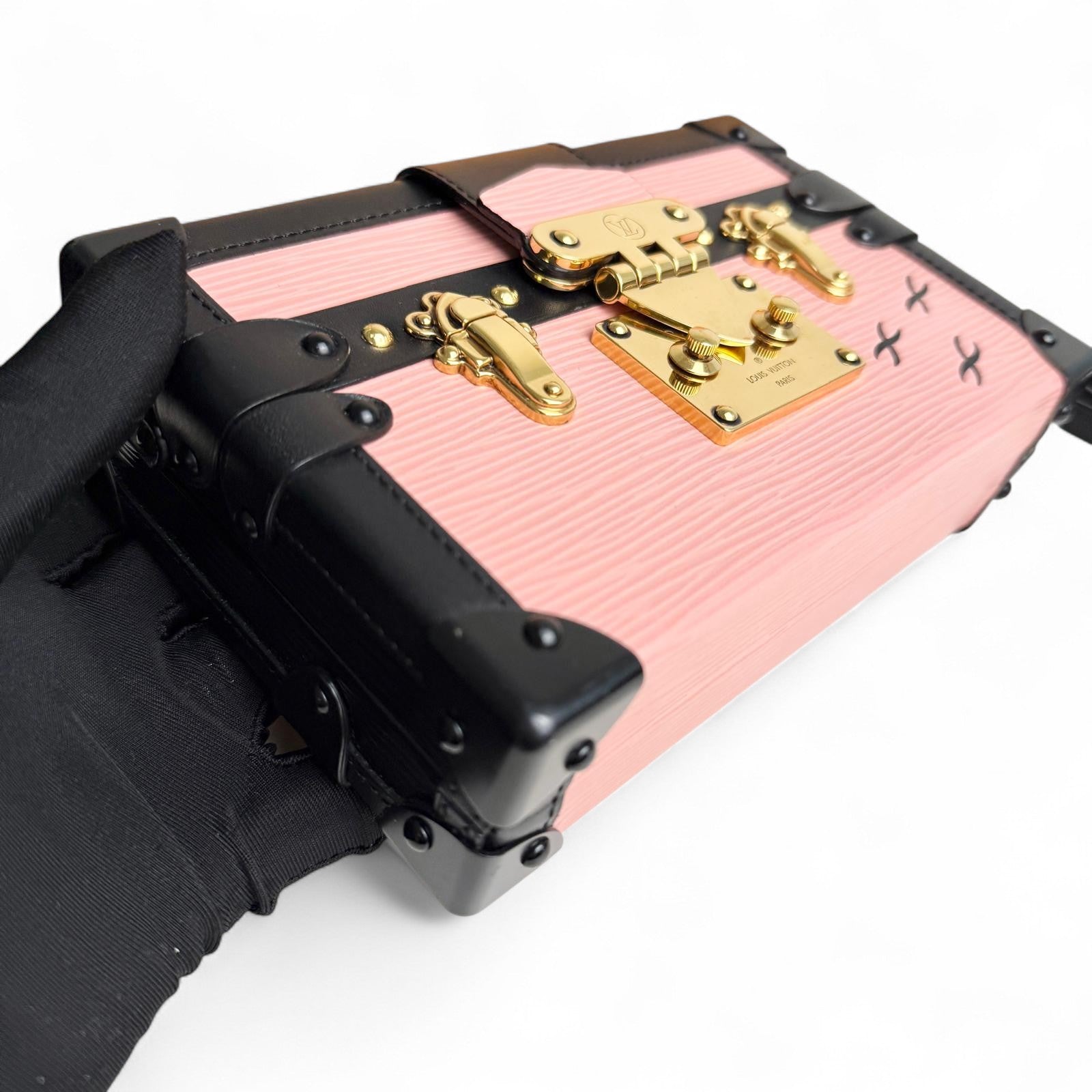 LV Petite Malle Pink Epi and Noir Leather, Gold-tone Hardware