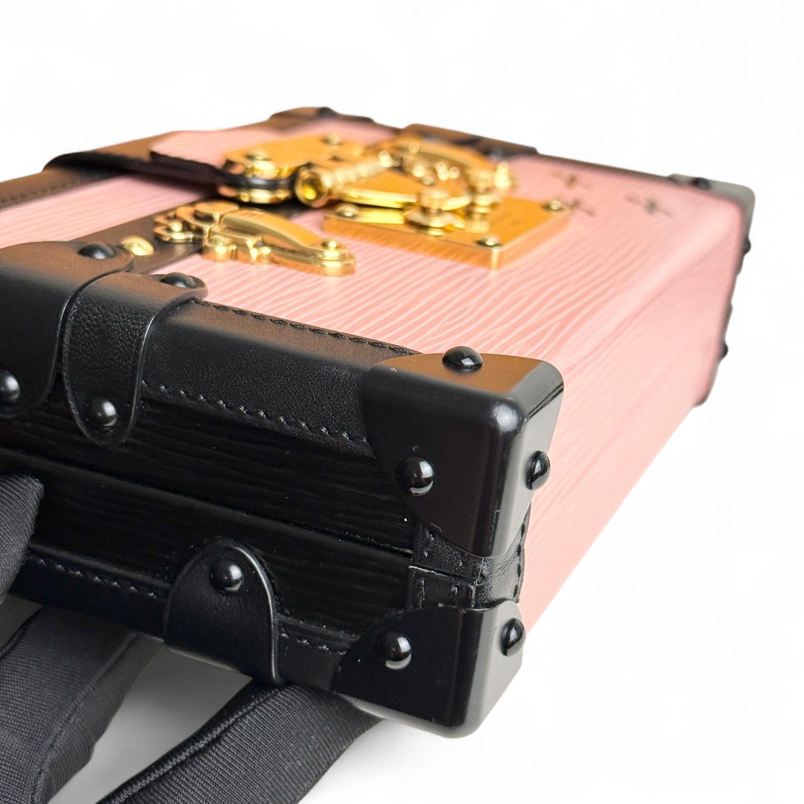 LV Petite Malle Pink Epi and Noir Leather, Gold-tone Hardware