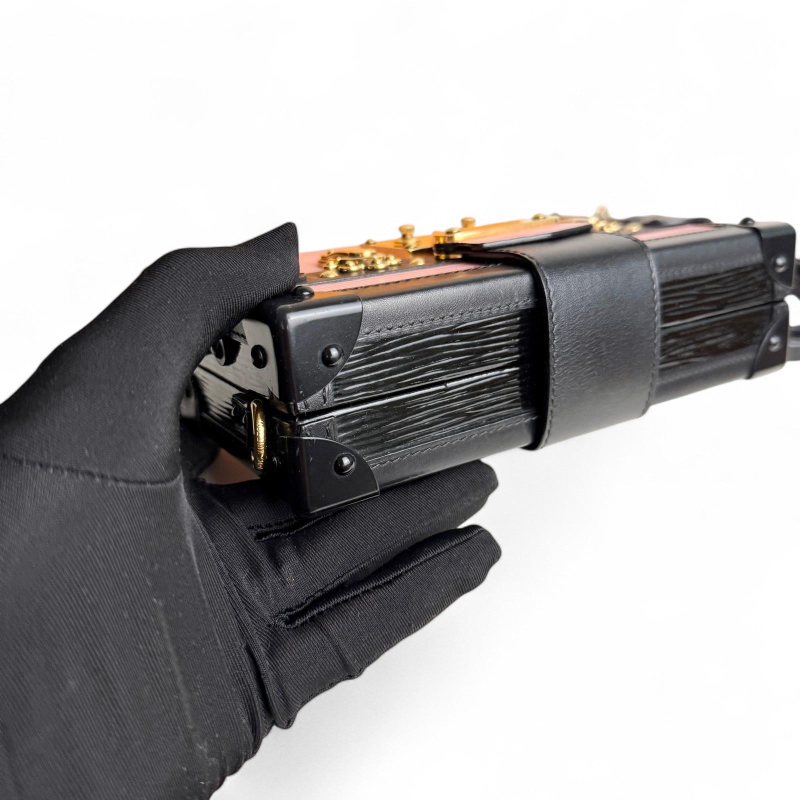 LV Petite Malle Pink Epi and Noir Leather, Gold-tone Hardware