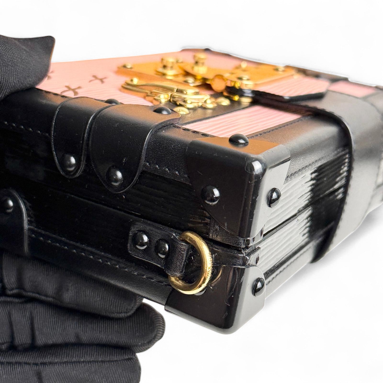 LV Petite Malle Pink Epi and Noir Leather, Gold-tone Hardware