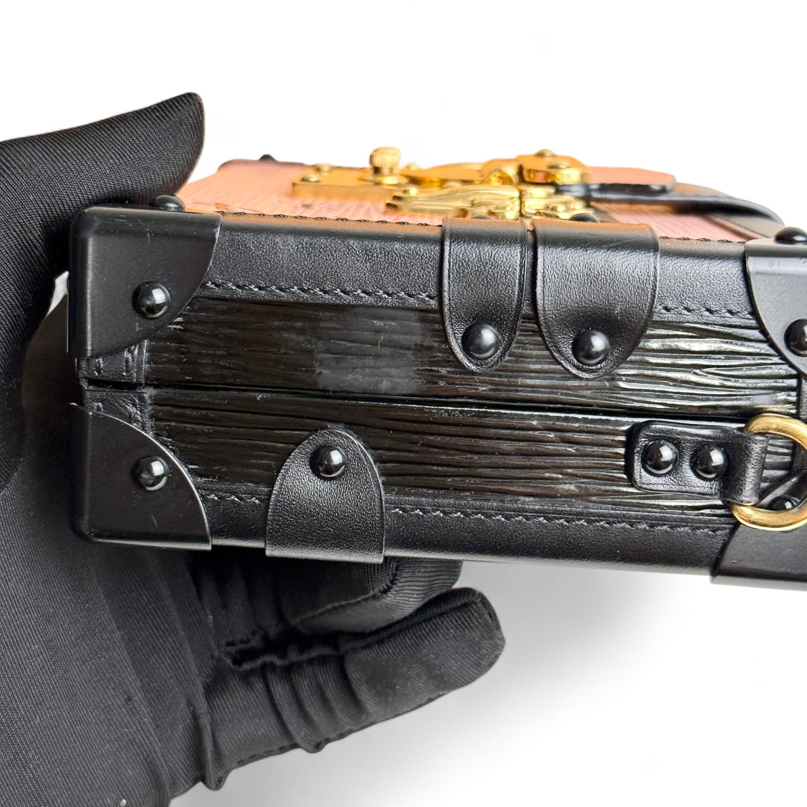 LV Petite Malle Pink Epi and Noir Leather, Gold-tone Hardware