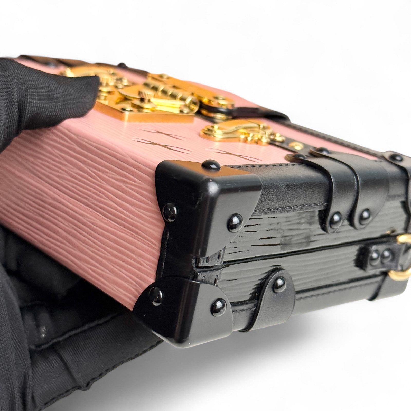 LV Petite Malle Pink Epi and Noir Leather, Gold-tone Hardware