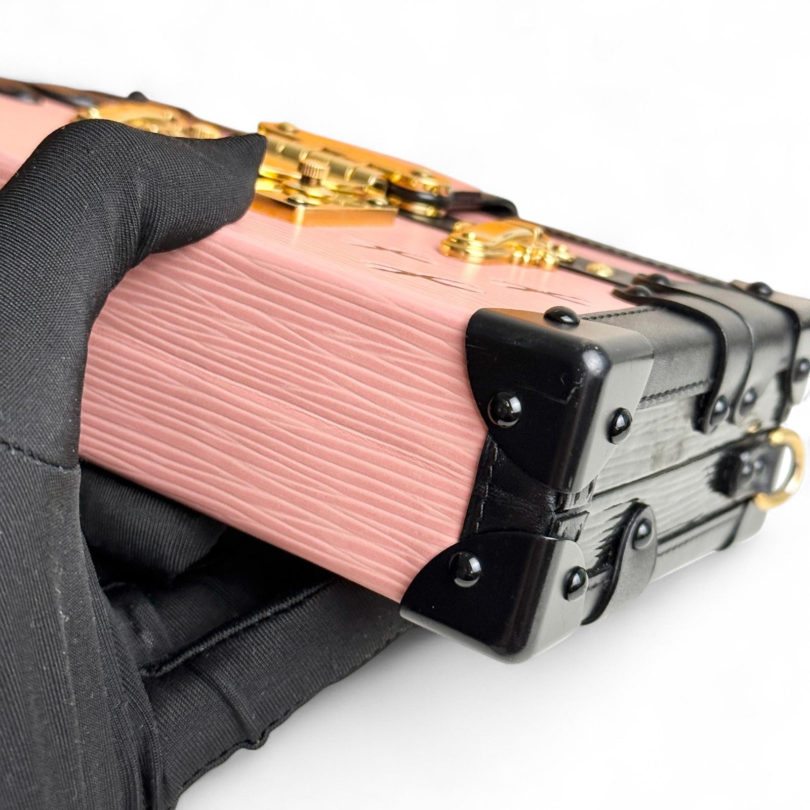 LV Petite Malle Pink Epi and Noir Leather, Gold-tone Hardware