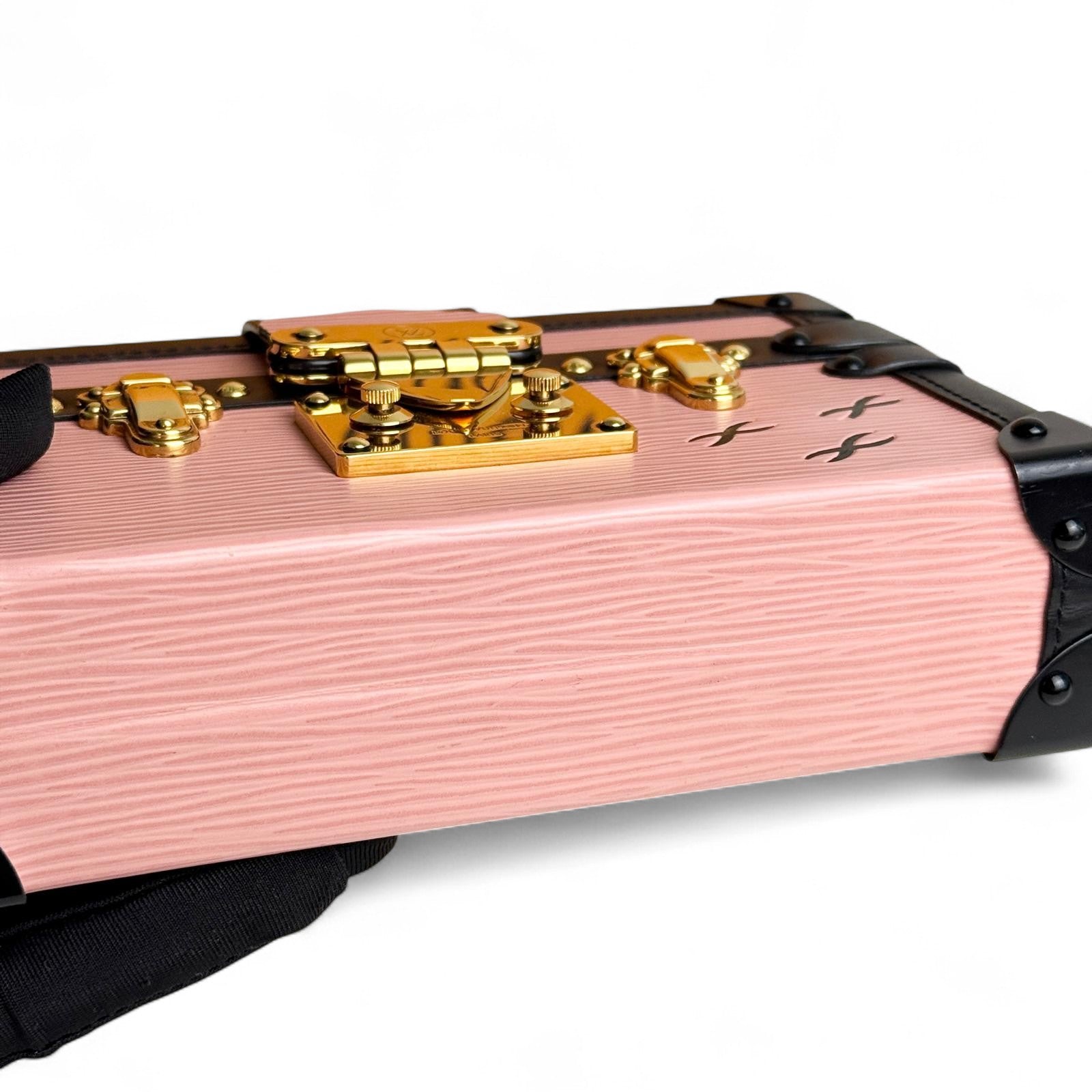 LV Petite Malle Pink Epi and Noir Leather, Gold-tone Hardware