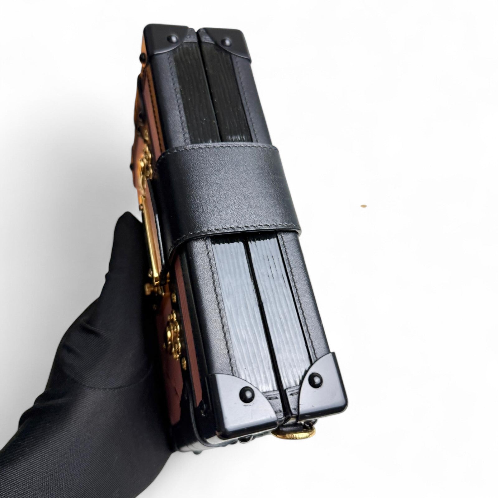 LV Petite Malle Pink Epi and Noir Leather, Gold-tone Hardware