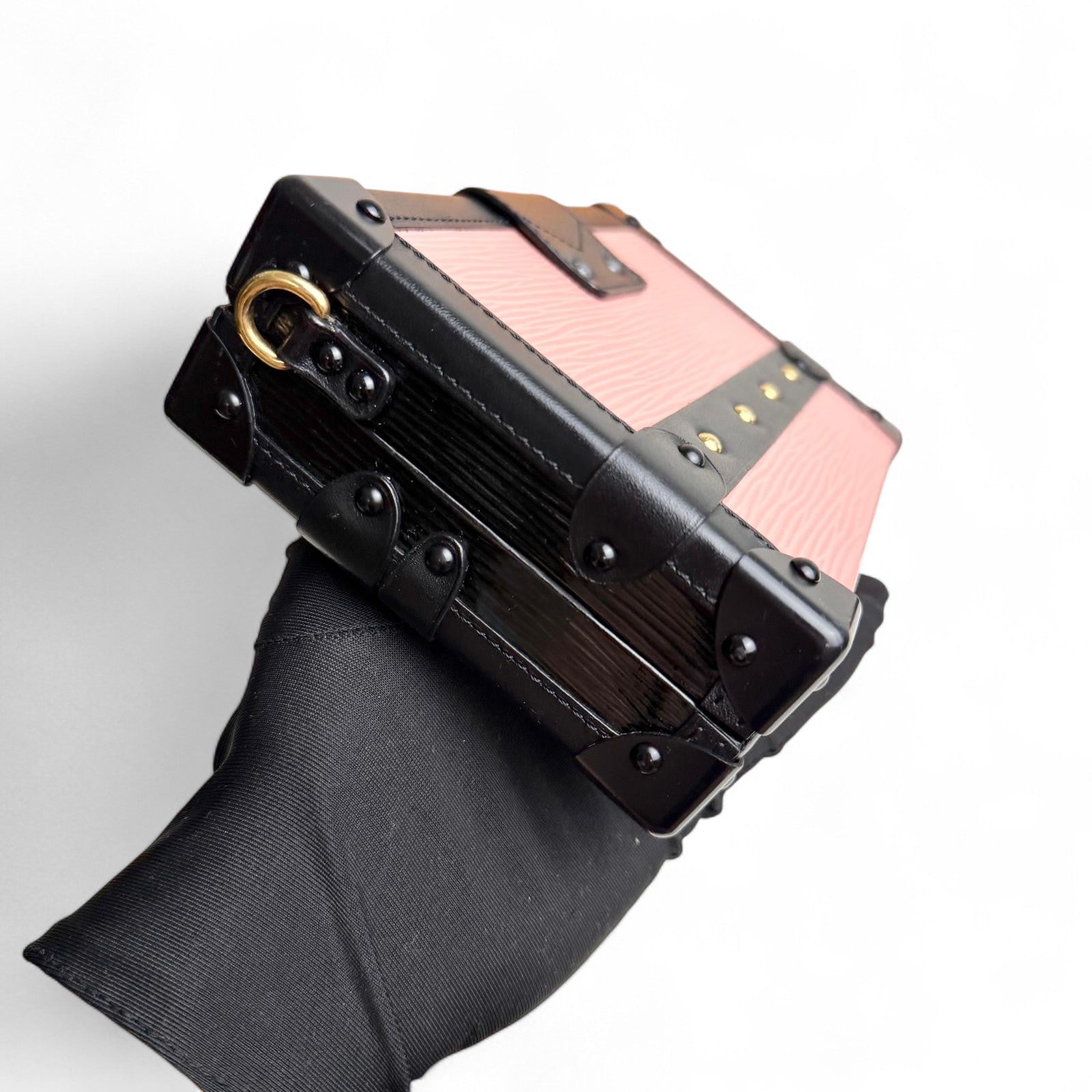 LV Petite Malle Pink Epi and Noir Leather, Gold-tone Hardware