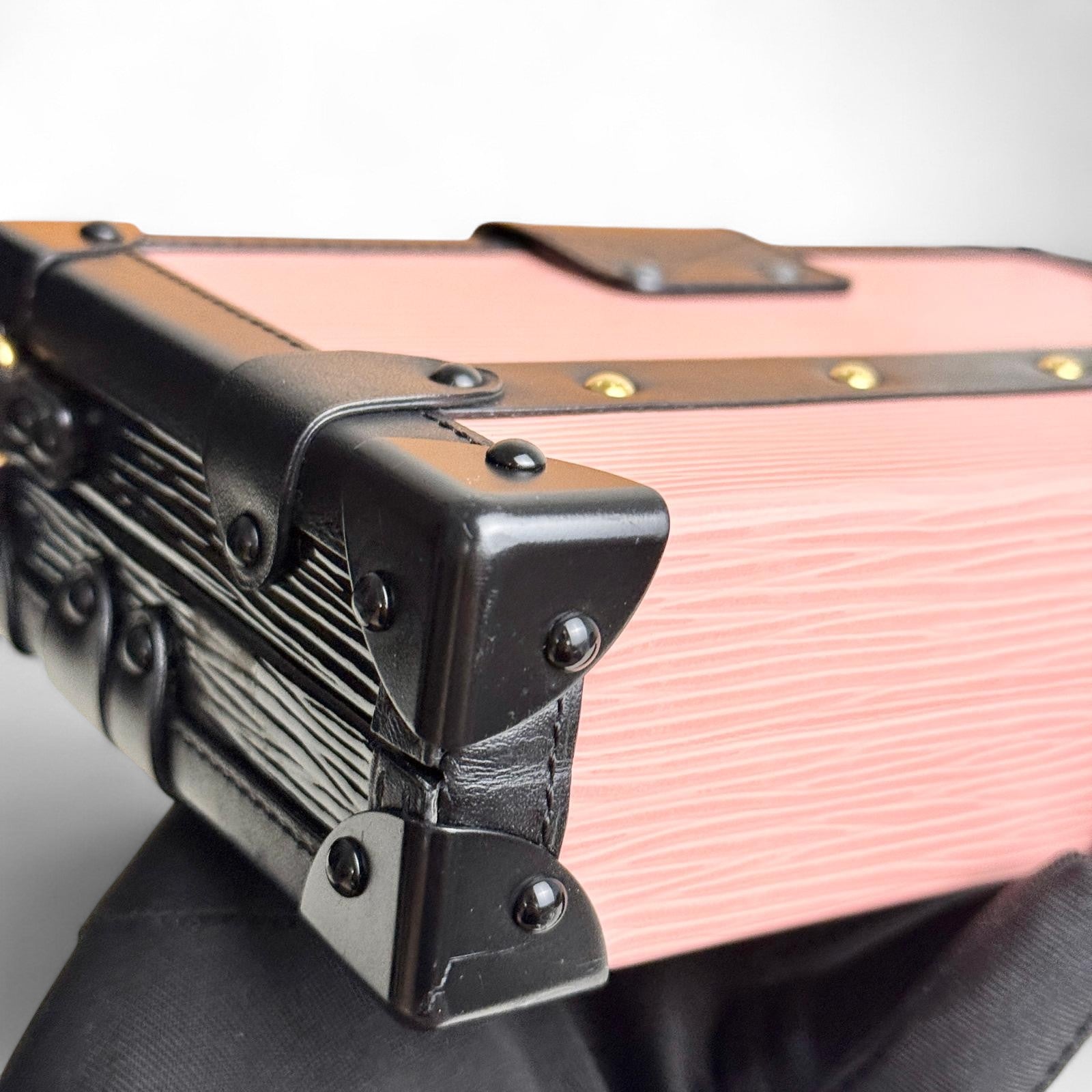 LV Petite Malle Pink Epi and Noir Leather, Gold-tone Hardware