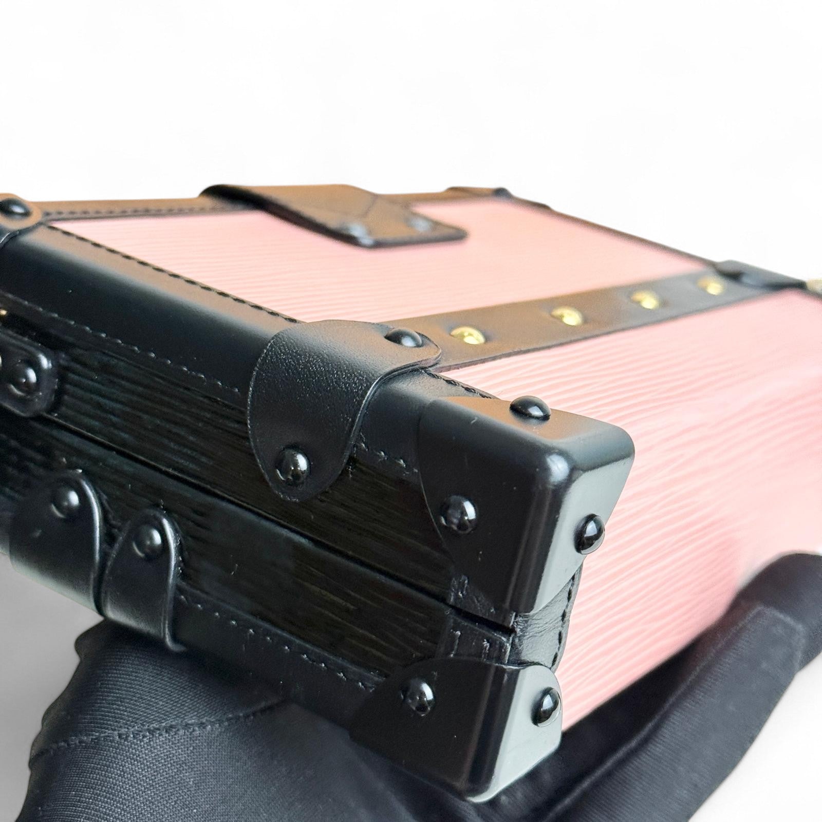 LV Petite Malle Pink Epi and Noir Leather, Gold-tone Hardware