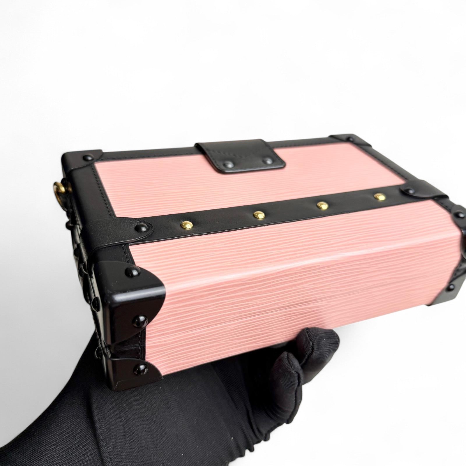 LV Petite Malle Pink Epi and Noir Leather, Gold-tone Hardware